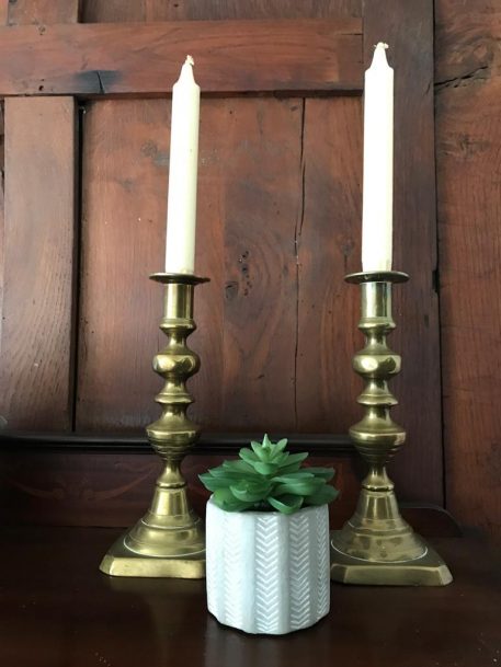 Pair of 19th Century Brass Candlesticks - Image 3