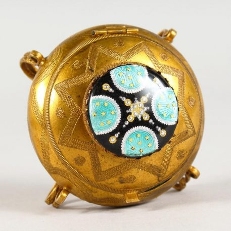 Gilt Metal Box with an exquisite Enamel centrepiece - Image 4