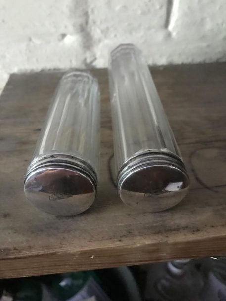 Antique Glass Hunting Saddle Flasks - Image 2