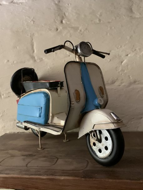 Painted Tin Plate Ornament of a Lambretta Scooter