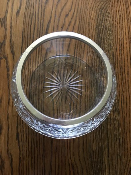 Attractive Vintage Cut Glass Fruit Bowl with Silver Rim, Birmingham 1945 - Image 2