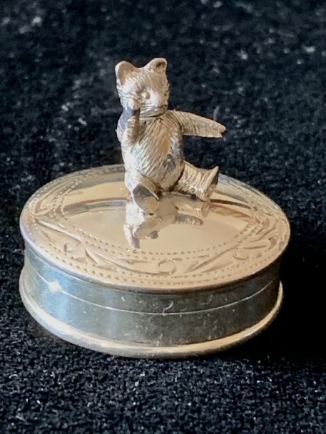 Silver Round Articulated Teddy Bear Tooth Fairy Box - SOLD! - Image 2