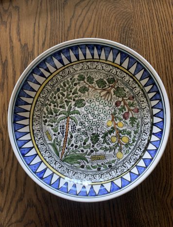 Hand-made Large Moorish design Bowl with Palm and Fruit Trees - SOLD!