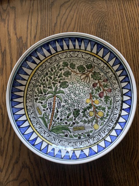 Hand-made Large Moorish design Bowl with Palm and Fruit Trees - SOLD!