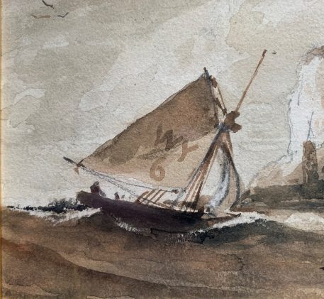 A Picture of A Sailing Boat on a Choppy Sea By Edwin Ellis
