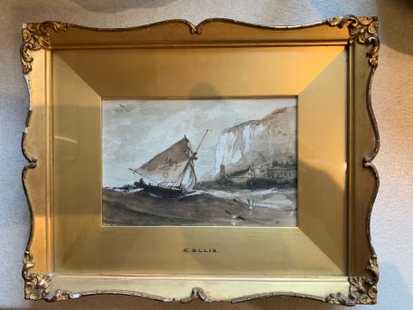 A Picture of A Sailing Boat on a Choppy Sea By Edwin Ellis - Image 3