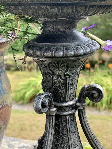 Metal Jardiniere/Candle holder with Lion Mask Detail - Image 3