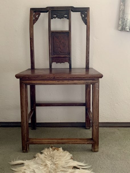 A Decorative, Signed and Carved Chinese Red Stained Chair - Image 3