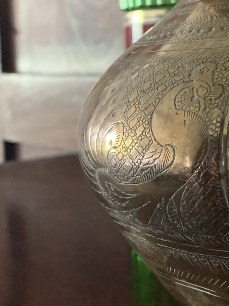 Antique Indian Brass Lota Kalash Engraved Water Pot - SOLD! - Image 7