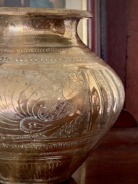 Antique Indian Brass Lota Kalash Engraved Water Pot - SOLD! - Image 8