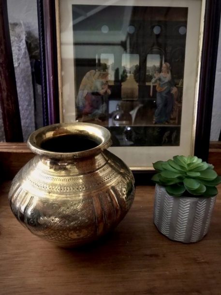 Antique Indian Brass Lota Kalash Engraved Water Pot - SOLD! - Image 4