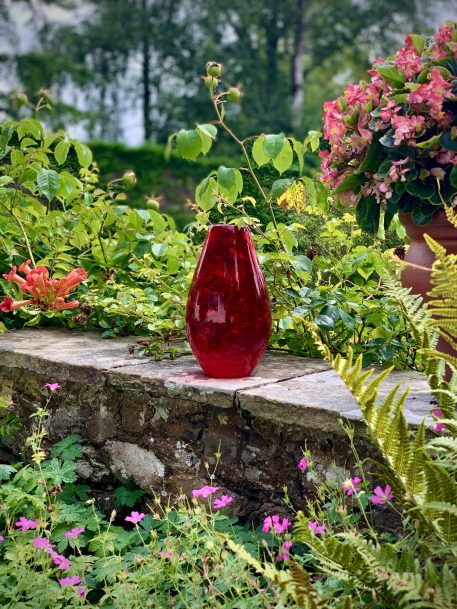 Ruby Red Glass Vase - Image 8