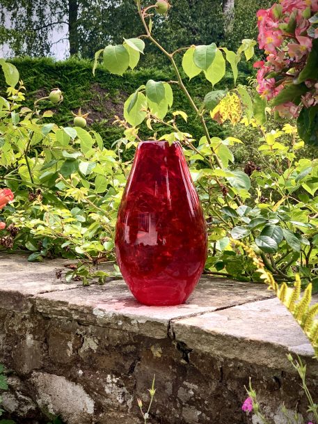Ruby Red Glass Vase - Image 2