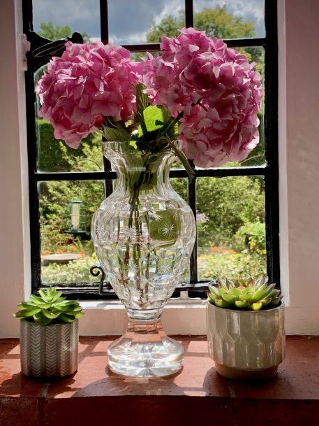 Antique Cut Glass Baluster Vase