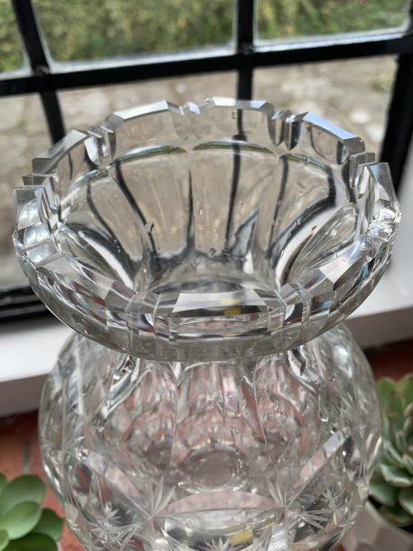 Antique Cut Glass Baluster Vase - Image 7