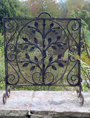Wrought Iron Old Fire Screen/Spark Guard
