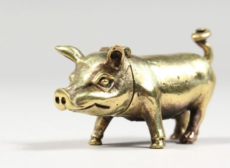 Cute Brass Piggy Vesta