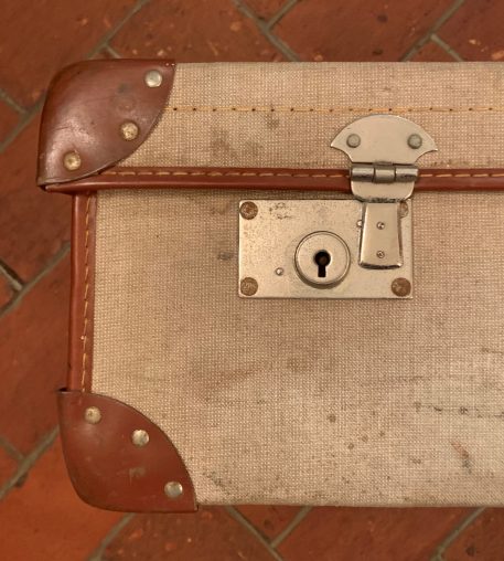 Military Issue Officers Leather trim Canvas Suitcase - Image 6