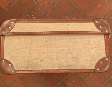 Military Issue Officers Leather trim Canvas Suitcase - Image 10