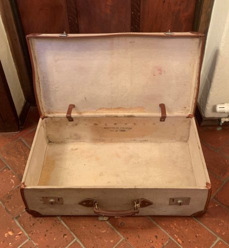 Military Issue Officers Leather trim Canvas Suitcase - Image 5