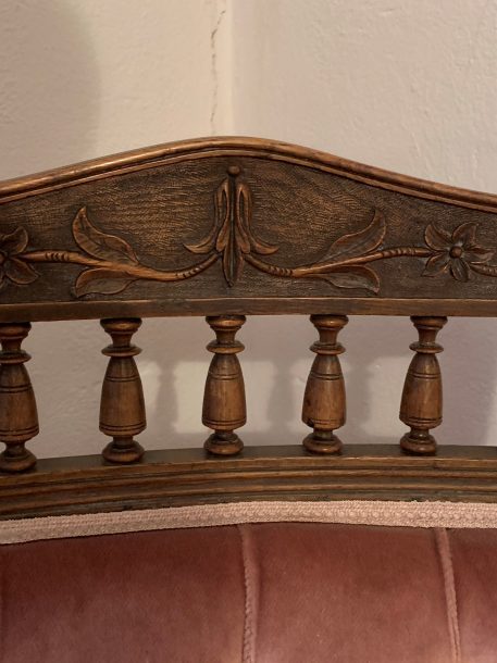 A Charming Victorian Oak Framed and Upholstered Arm Chair - Image 4