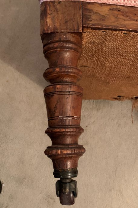 A Charming Victorian Oak Framed and Upholstered Arm Chair - Image 7