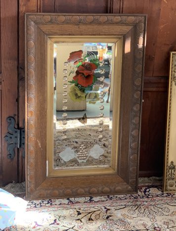 A Lovely Oak Framed Victorian Bevelled Edged "Gypsy" Mirror