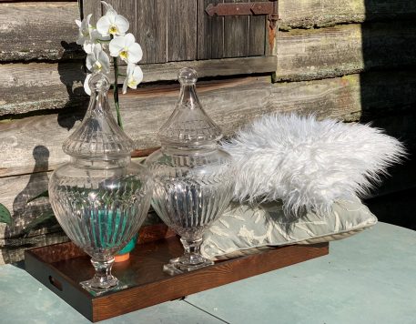 A Fine Pair of Cut Glass Pedestal Jars and Covers - Image 5