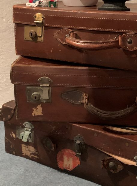 A Trio of Vintage Leather Suitcases - Image 8