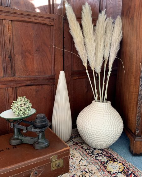 A Large Scandinavian Style Design Cream Vase with a Dimple effect - SOLD! - Image 4
