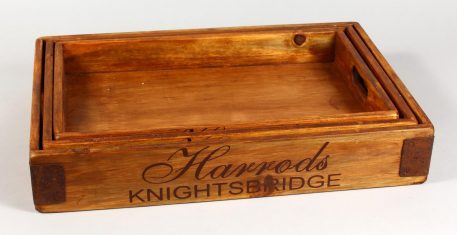 A Graduated Set of 3 Hardwood Trays - SOLD! - Image 2