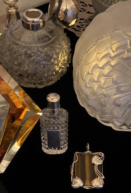 An Elegant Silver Mounted Cut Glass Perfume Bottle - Image 2