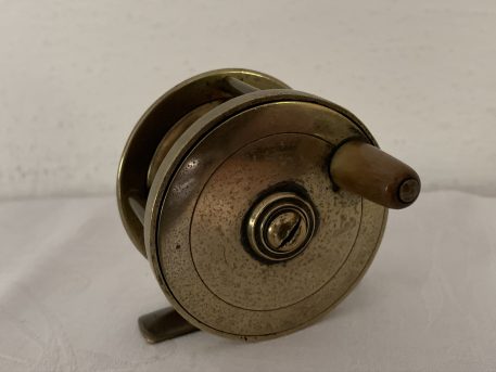 A Vintage Miniature Fishing Reel With Fixed Wooden Handle - Image 3
