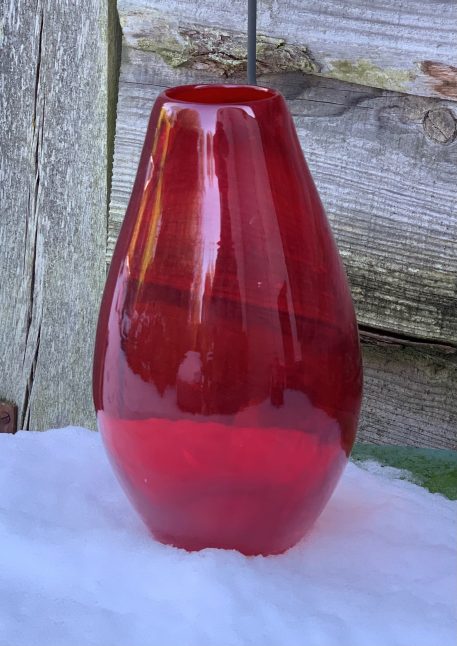 Ruby Red Glass Vase - Image 9