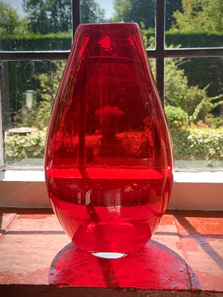 Ruby Red Glass Vase - Image 3