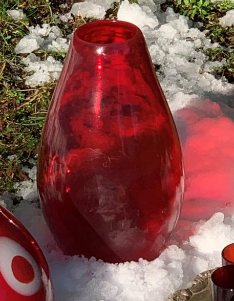 Ruby Red Glass Vase - Image 6