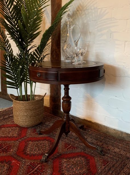 Georgian Style Mahogany Circular Drum Table