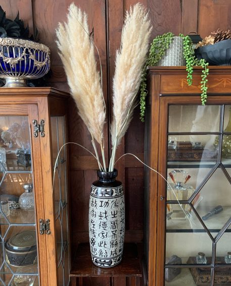 Black & Cream Calligraphy Vase - SOLD! - Image 2