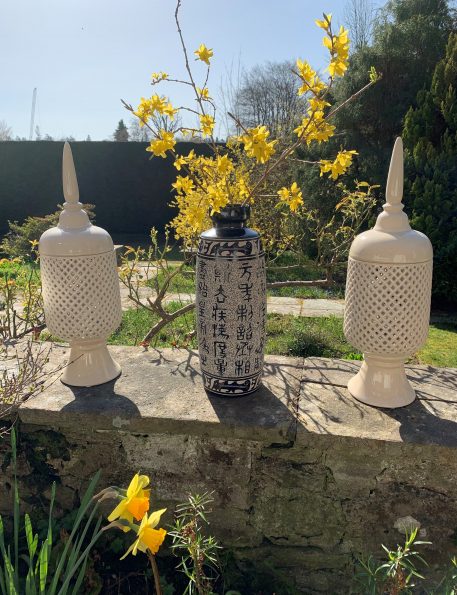 Black & Cream Calligraphy Vase - SOLD! - Image 9