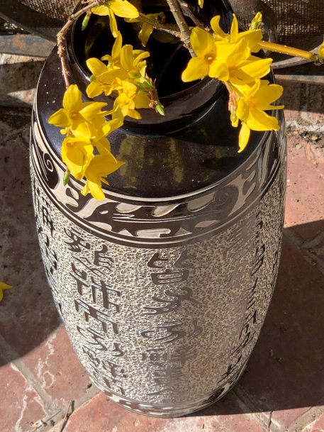 Black & Cream Calligraphy Vase - SOLD! - Image 4