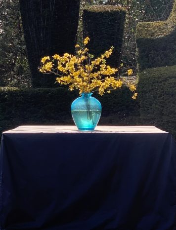 A Hand Blown, Large Turquoise Art Glass Vase - SOLD!