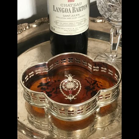 Pair of Wine Bottle Coasters with Faux Tortoiseshell centres
