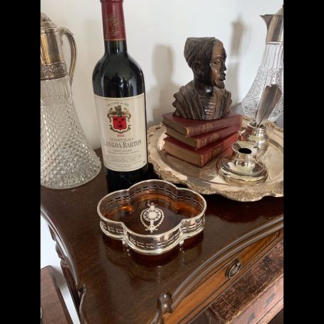 Pair of Wine Bottle Coasters with Faux Tortoiseshell centres - Image 2