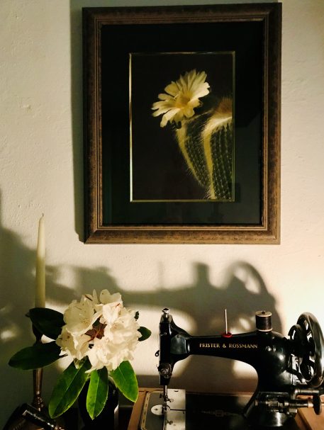 A Handmade Suzhou Embroidery of a Yellow Flowering Cactus - Image 4