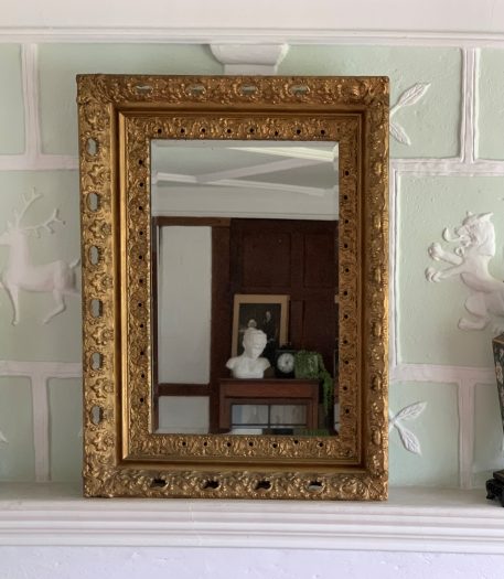 An Ornate Antique Gilt Mirror with Bevelled Glass in Good Condition