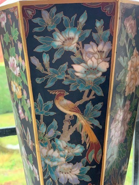 Pair of Hexagonal Cloisonné Vases - Image 8