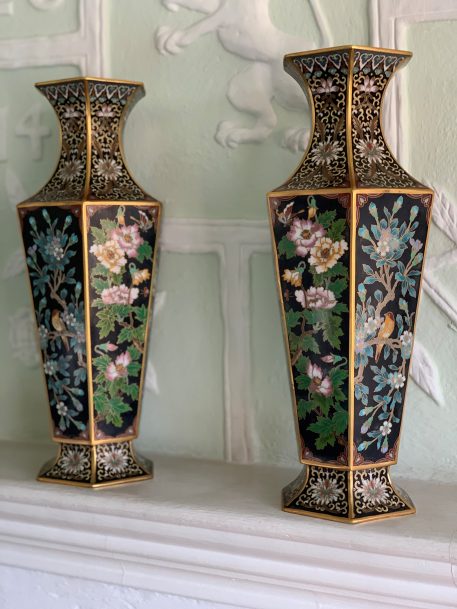 Pair of Hexagonal Cloisonné Vases - Image 9