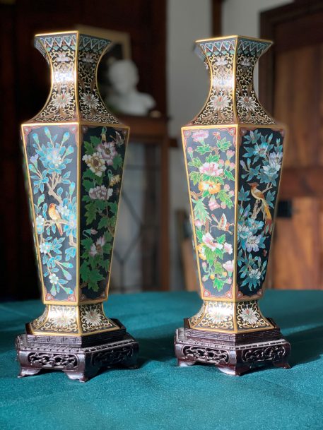 Pair of Hexagonal Cloisonné Vases - Image 6