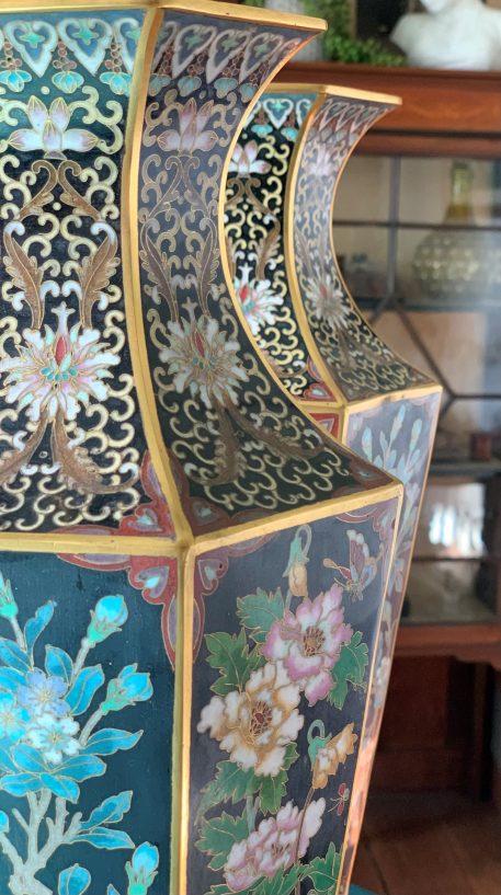 Pair of Hexagonal Cloisonné Vases - Image 5
